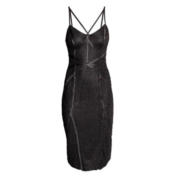 H&M Black Lace & Strap Knee Length Midi Dr… - Picture 2 of 7